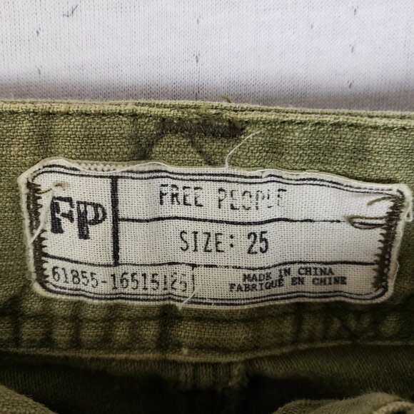 Free People Utility Boyfriend Cropped Pants Trousers in Moss Green size 25 - Picture 5 of 13